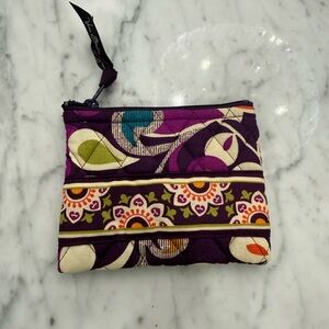 NEW Vera Bradley Purple Plum Crazy Floral Coin Purse Retired